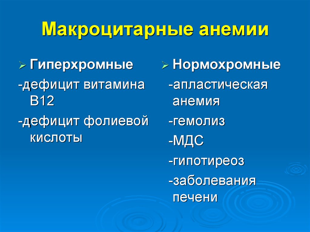 Макроцитарная анемия это