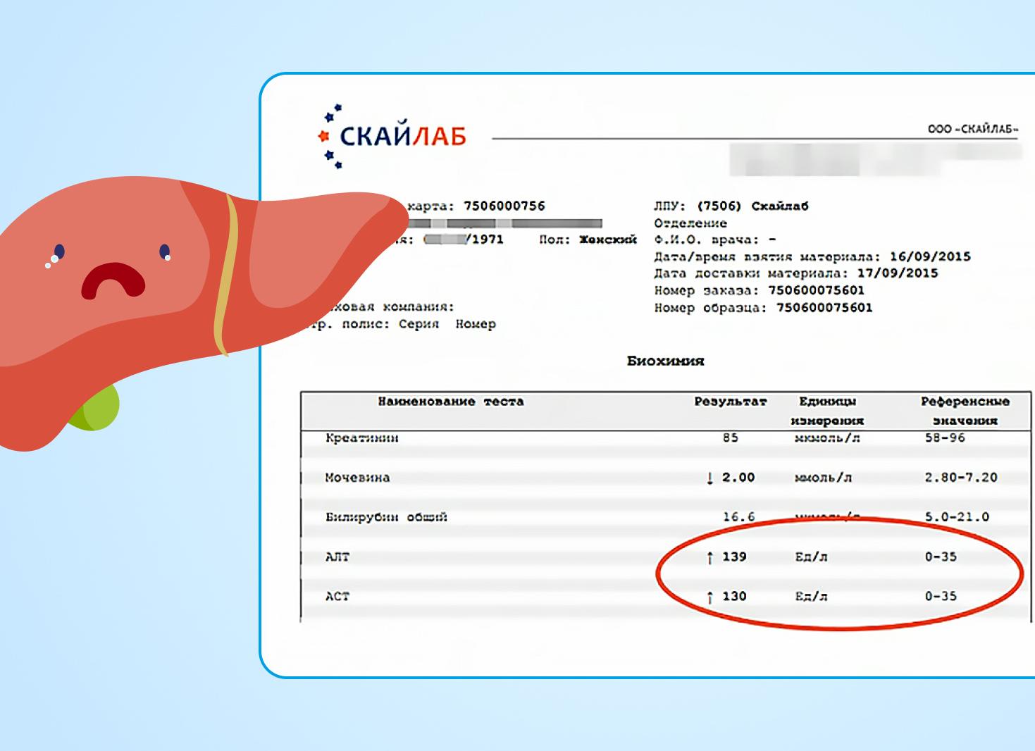 Анализ крови на ферменты печени алт и аст