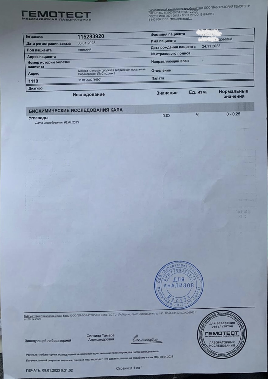 Анализ кала на углеводы что показывает