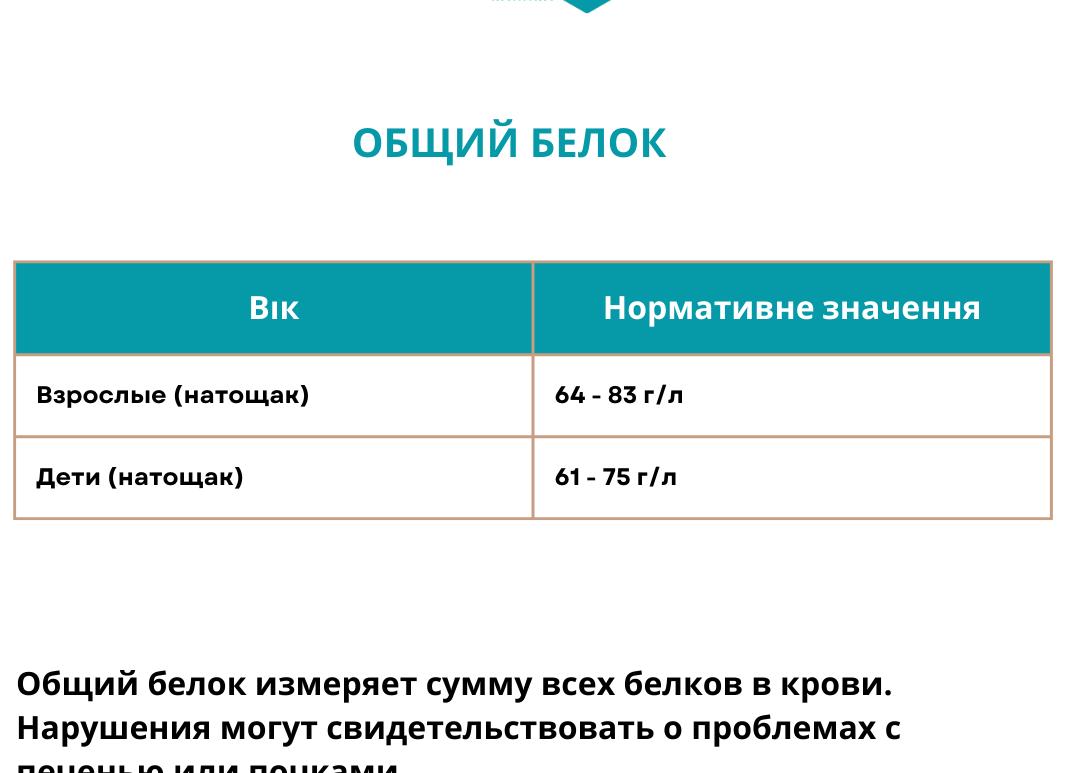 Анализ крови биохимический общий белок норма
