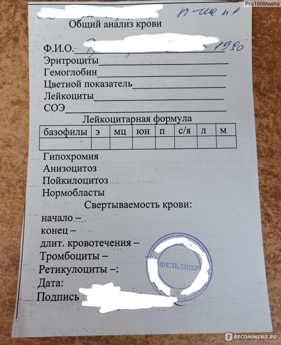 Гипохромия в общем анализе
