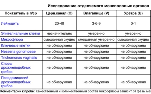 Лейкоциты цервикальный канал норма