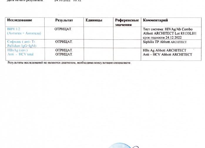 Анализы на вич и гепатит