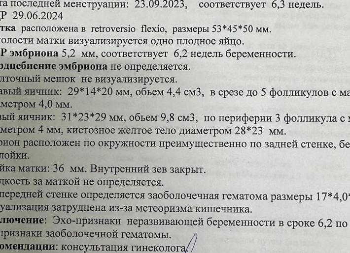 Ктр 2 мм нет сердцебиения Ктр 2 мм нет сердцебиения