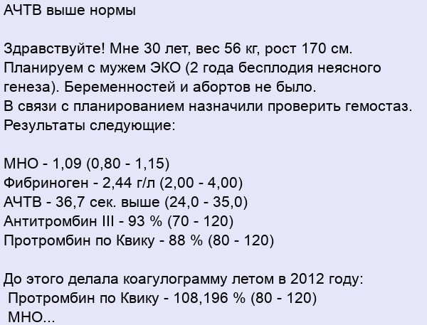 Ачтв выше нормы