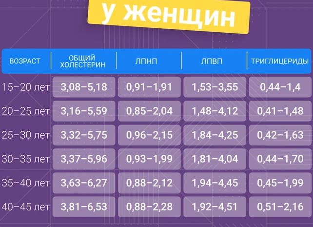 Холестерин общий норма