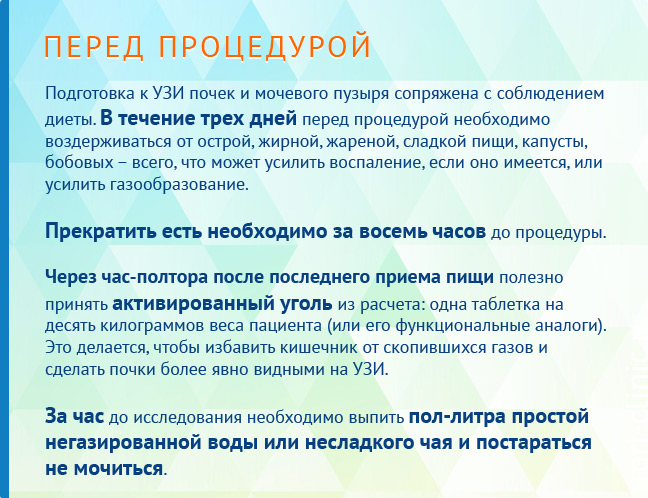 Можно ли кушать перед узи мочевого пузыря